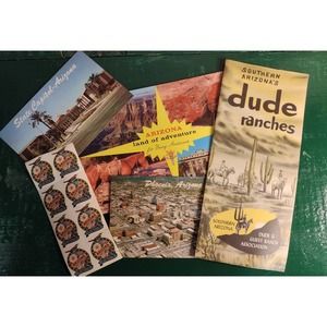 Arizona Ephemera,Vintage, 1960's Arizona ,postcards, brochure,state seal